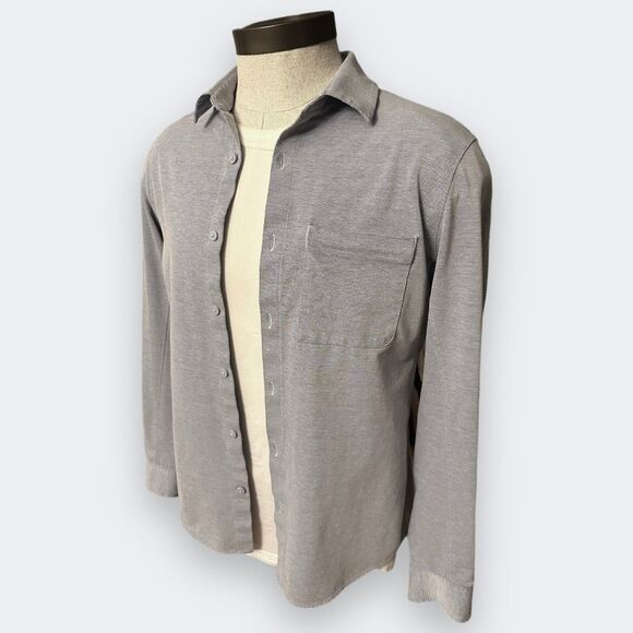 lululemon athletica Other - Lululemon Commission Shirt Mens M Gray Stretch Travel Button Down Hidden Pocket